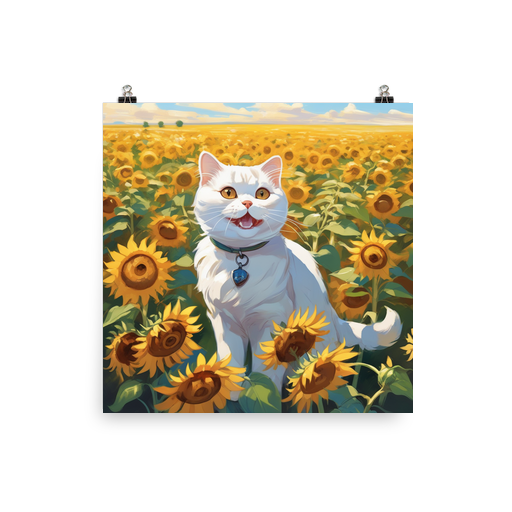PugMug Custom White Scottish Fold Cat Poster