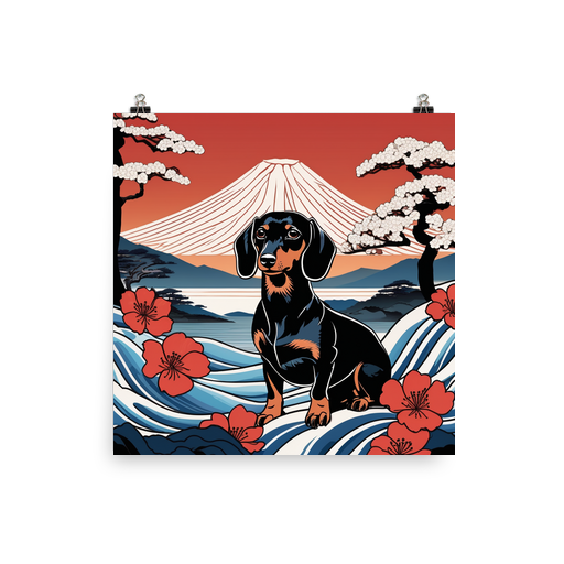 PugMug Custom Black Dachshund Poster