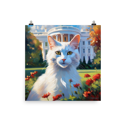 PugMug Custom White Companion Cat Poster