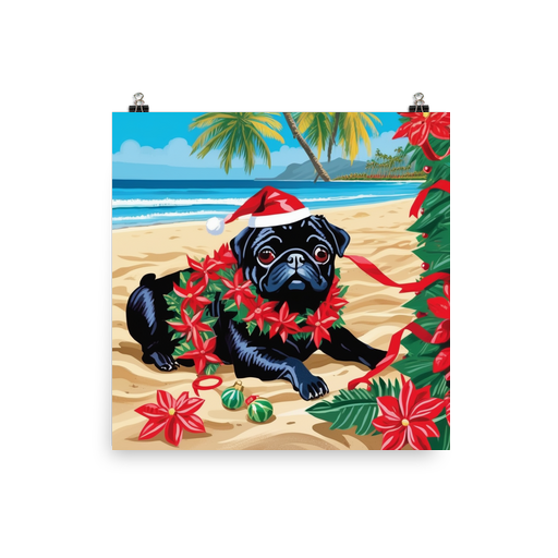 PugMug Custom Black Pug Poster