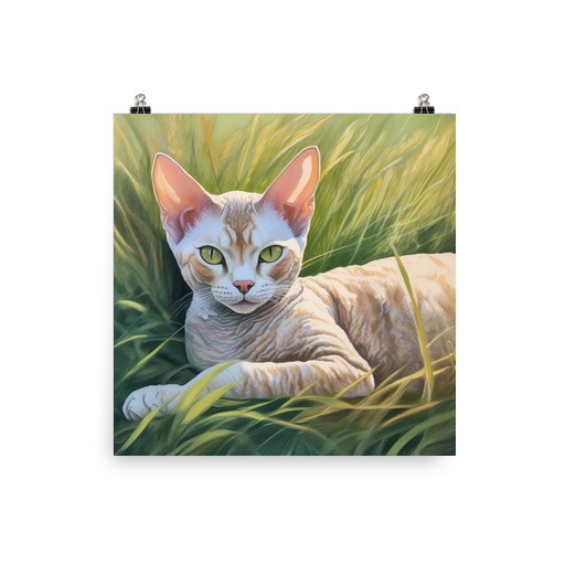 PugMug Custom Tabby Devon Rex Cat Poster