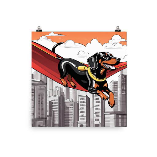 PugMug Custom Black Dachshund Poster