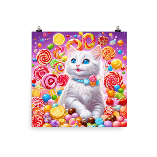 PugMug Custom White Companion Cat Poster