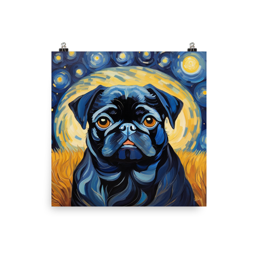 PugMug Custom Black Pug Poster