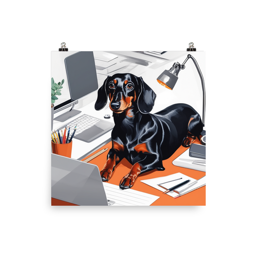 PugMug Custom Black Dachshund Poster