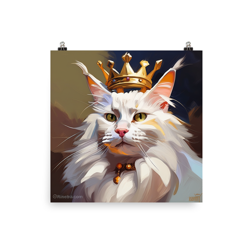 PugMug Custom White Maine Coon Cat Poster
