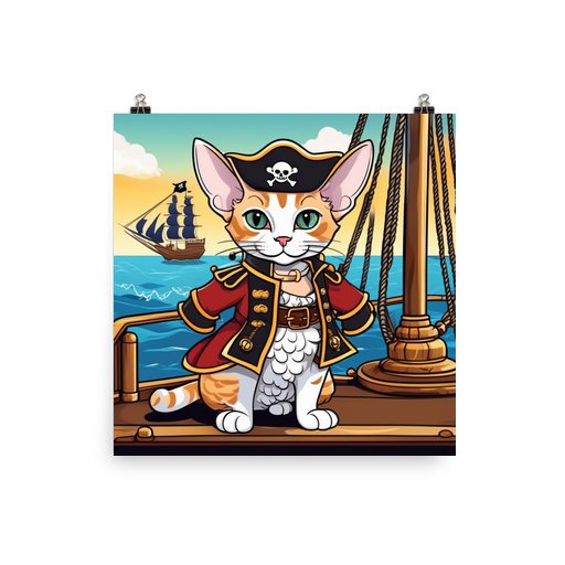 PugMug Custom Tabby Devon Rex Cat Poster