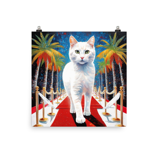 PugMug Custom White Companion Cat Poster