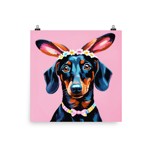 PugMug Custom Black Dachshund Poster