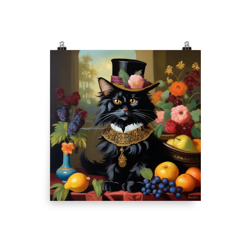 PugMug Custom Black Maine Coon Cat Poster