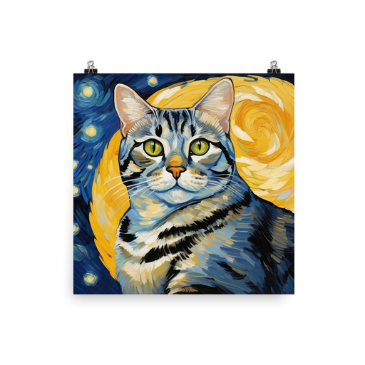 PugMug Custom Tabby American Shorthair Cat Poster