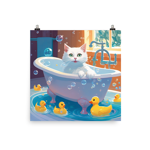 PugMug Custom White Companion Cat Poster