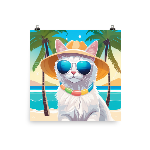 PugMug Custom White Companion Cat Poster