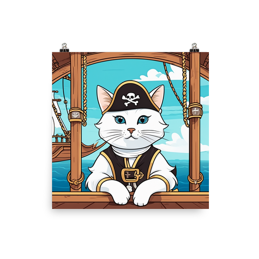 PugMug Custom White Companion Cat Poster