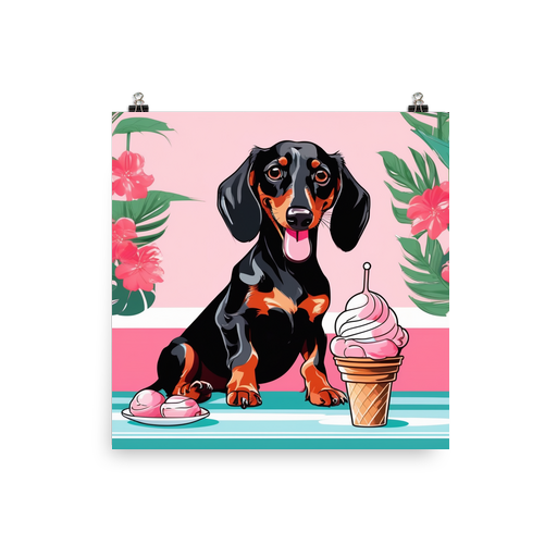 PugMug Custom Black Dachshund Poster