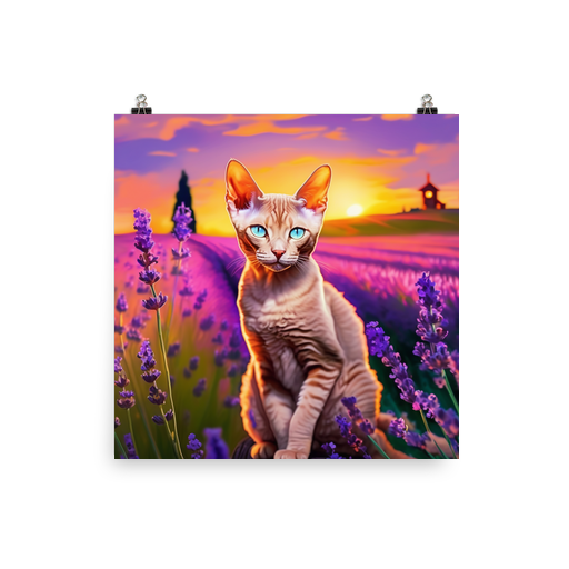 PugMug Custom Tabby Devon Rex Cat Poster