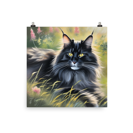 PugMug Custom Black Maine Coon Cat Poster
