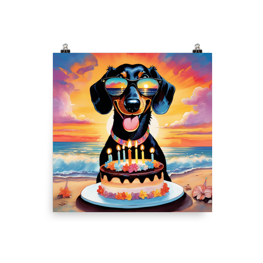 PugMug Custom Black Dachshund Poster