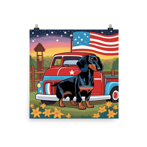 PugMug Custom Black Dachshund Poster