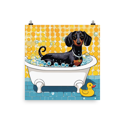 PugMug Custom Black Dachshund Poster