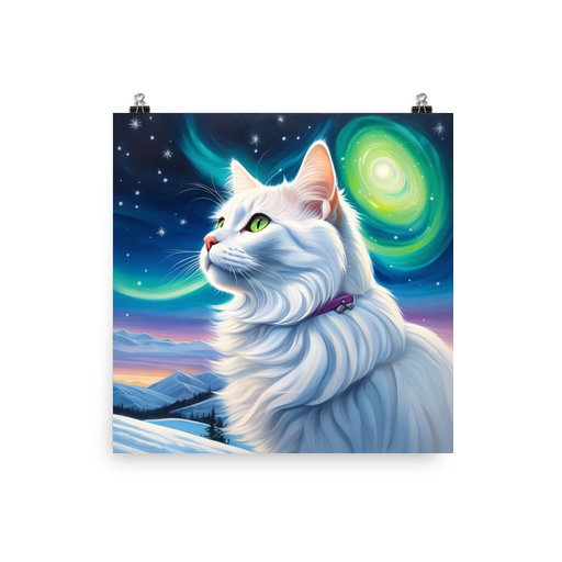 PugMug Custom White Companion Cat Poster
