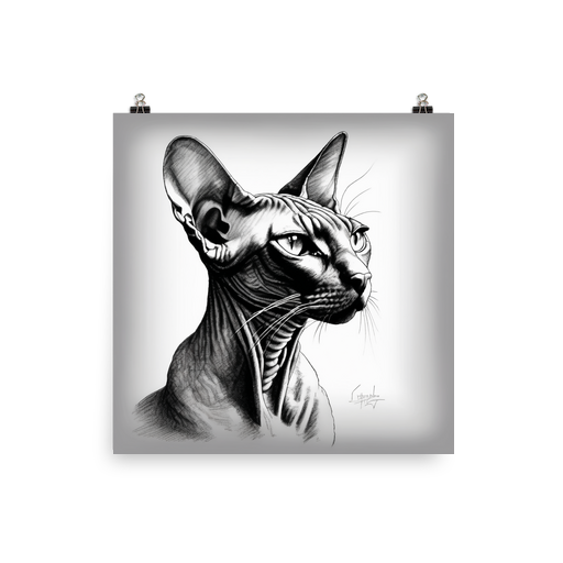 PugMug Custom Black Sphynx Cat Poster