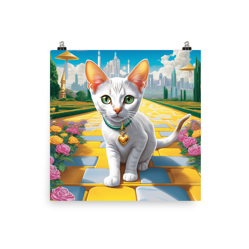 PugMug Custom White Abyssinian Cat Poster