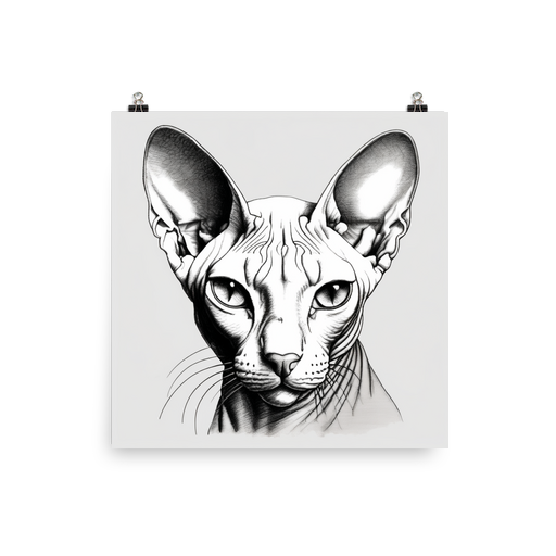 PugMug Custom White Sphynx Cat Poster