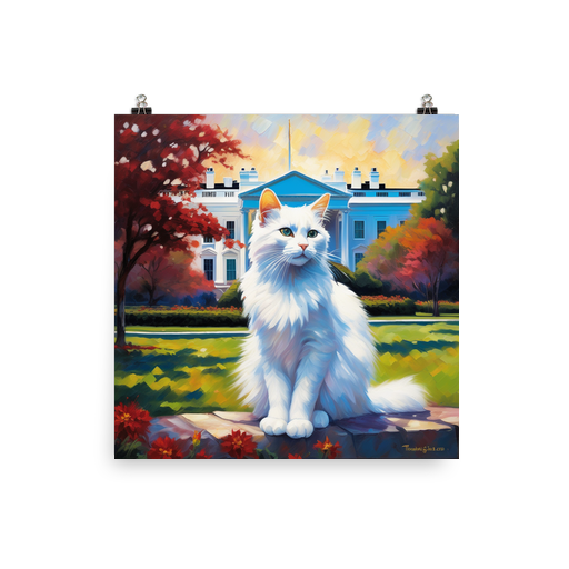 PugMug Custom White Companion Cat Poster