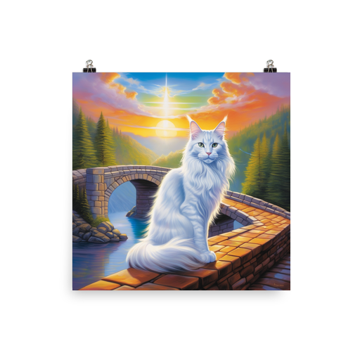 PugMug Custom White Maine Coon Cat Poster