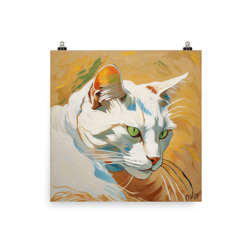 PugMug Custom White Companion Cat Poster