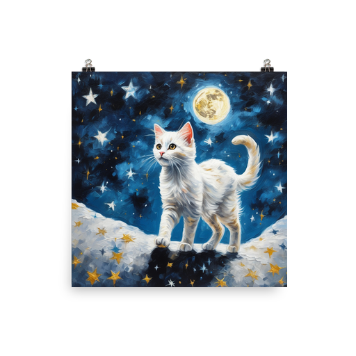 PugMug Custom White Companion Cat Poster