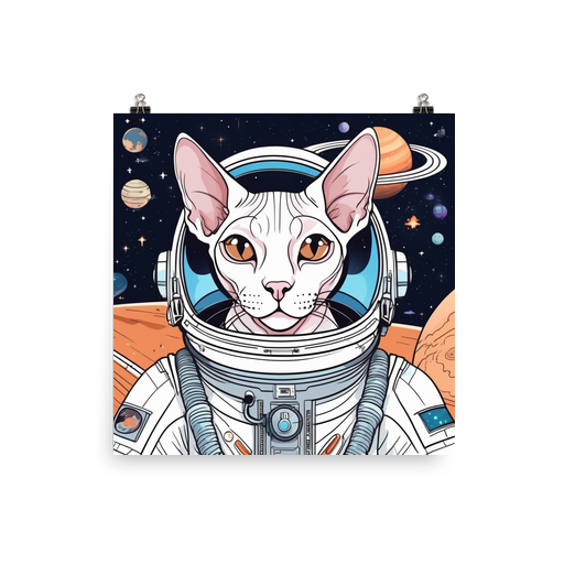 PugMug Custom White Sphynx Cat Poster