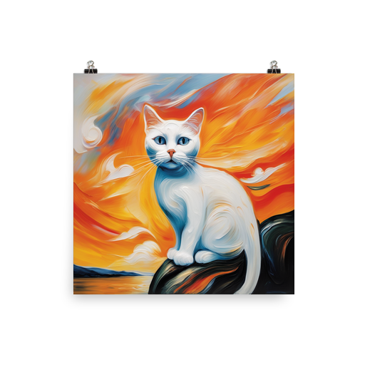 PugMug Custom White Companion Cat Poster