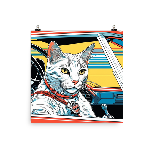 PugMug Custom White Companion Cat Poster