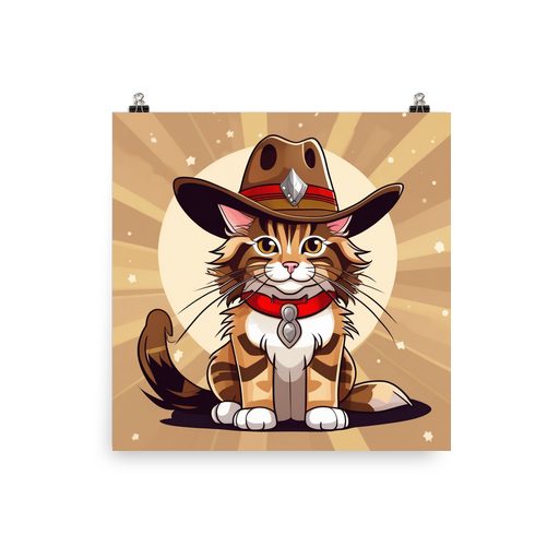 PugMug Custom Tabby Maine Coon Cat Poster