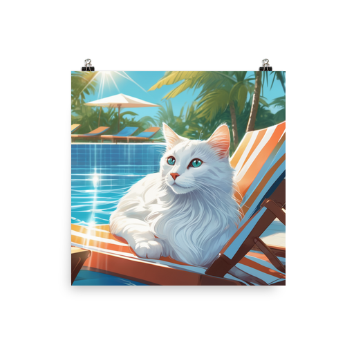 PugMug Custom White Companion Cat Poster