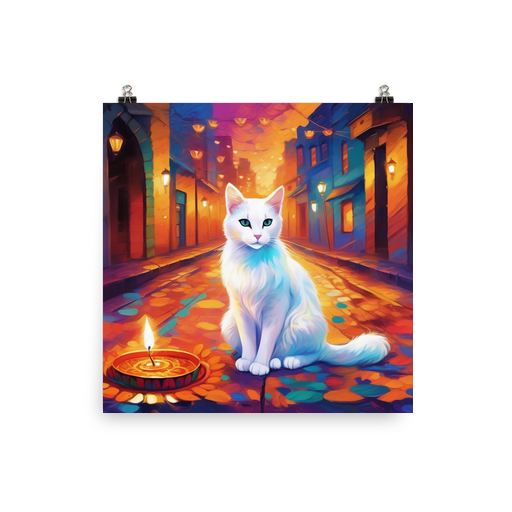 PugMug Custom White Companion Cat Poster