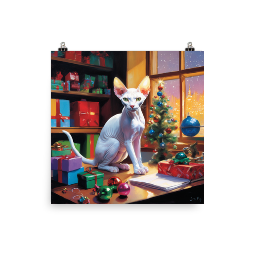 PugMug Custom White Sphynx Cat Poster