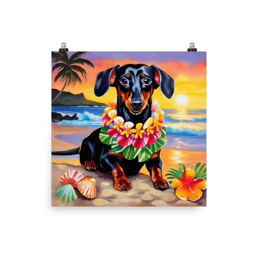 PugMug Custom Black Dachshund Poster