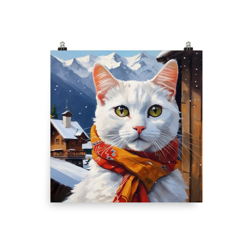 PugMug Custom White Companion Cat Poster