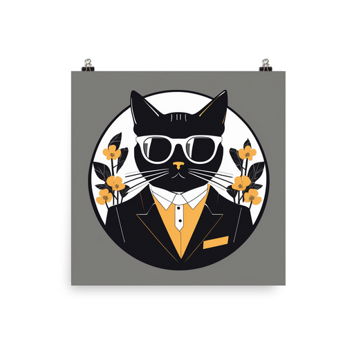 PugMug Custom Black Companion Cat Poster