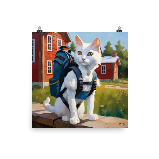 PugMug Custom White Companion Cat Poster