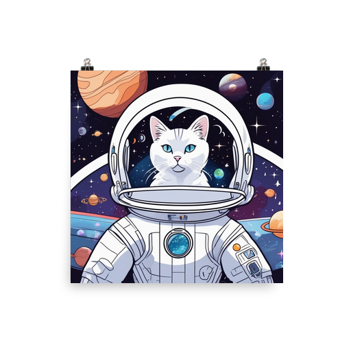 PugMug Custom White Companion Cat Poster