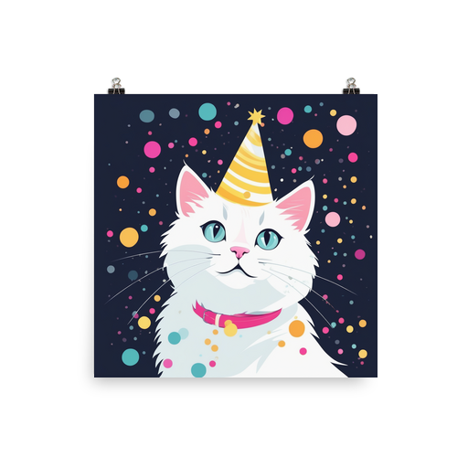 PugMug Custom White Companion Cat Poster