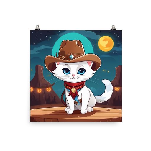 PugMug Custom White Companion Cat Poster