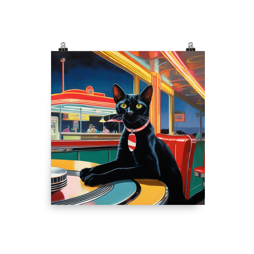 PugMug Custom Black Abyssinian Cat Poster