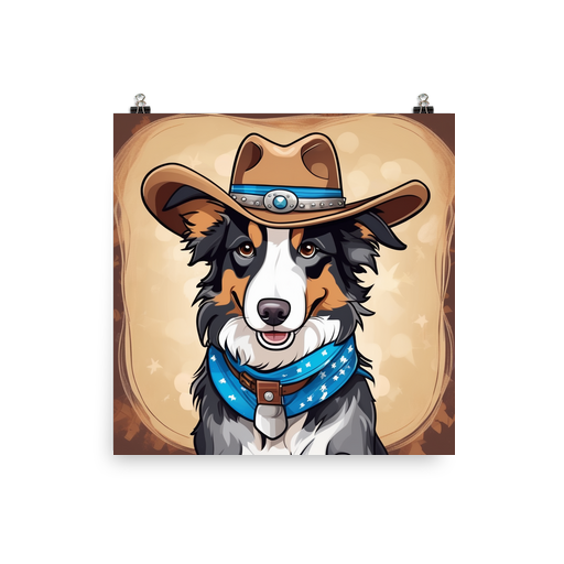 PugMug Custom Blue Merle Border Collie Poster