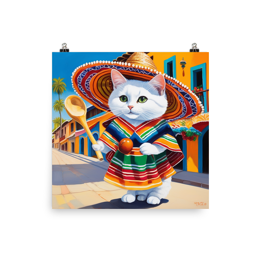 PugMug Custom White Companion Cat Poster