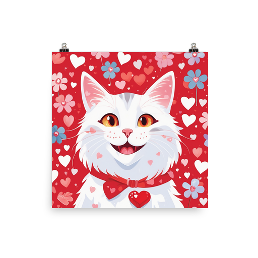 PugMug Custom White Companion Cat Poster